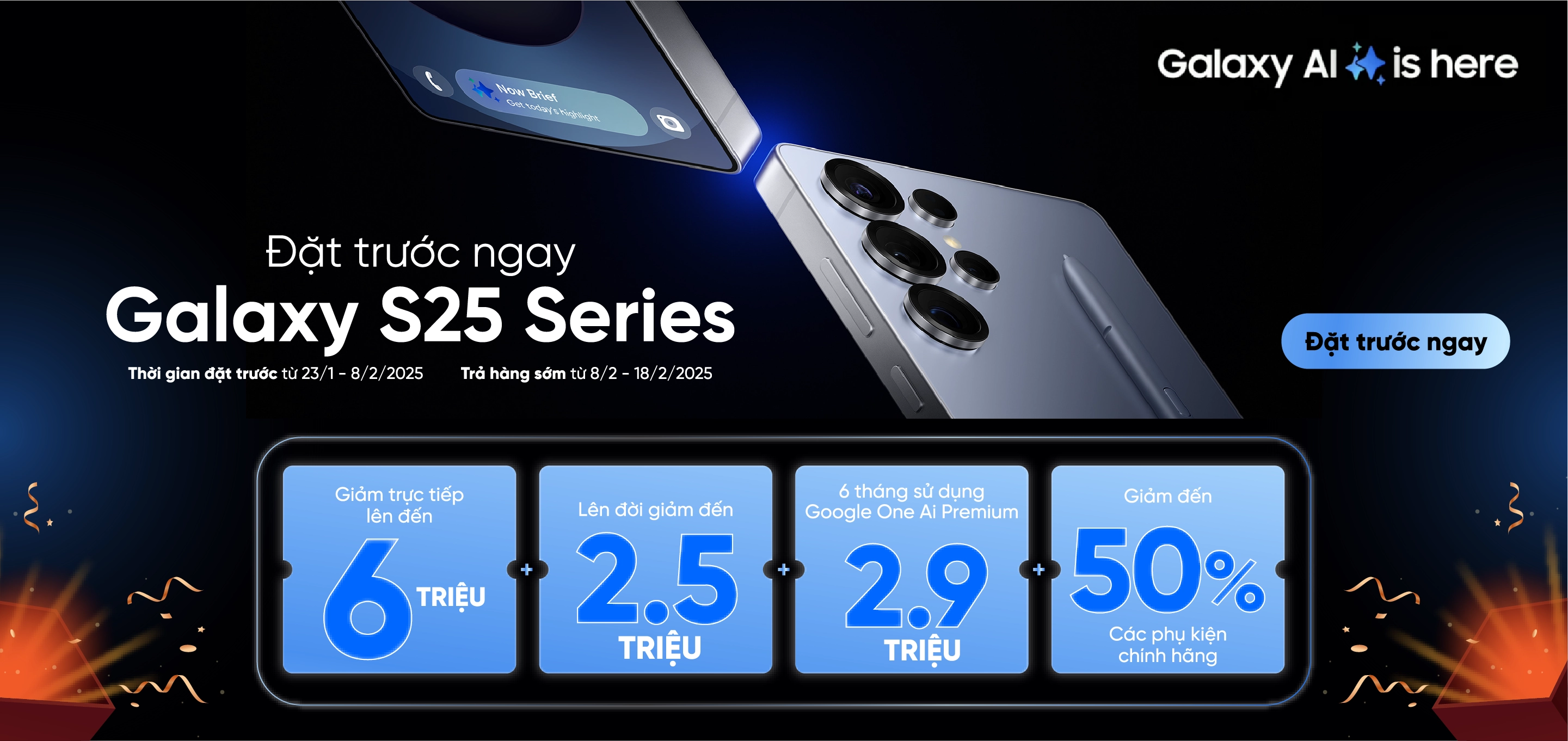 ĐẶT TRƯỚC GALAXY S25 NHẬN ƯU ĐÃI KHỦNG