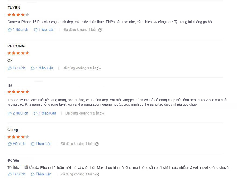 Review từ người dùng về iPhone 15 Pro Max 